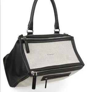 Givenchy Bags Givenchy Pandora Black And Cream Leather Canvas